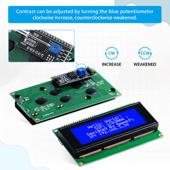 IIC I2C LCD 2004 Serial 20x4 Display Module with I2C Interface Adapter for Raspberry Pi Arduino STM32 DIY Maker Project BPI Tinker Board Electrical IoT Internet of Things