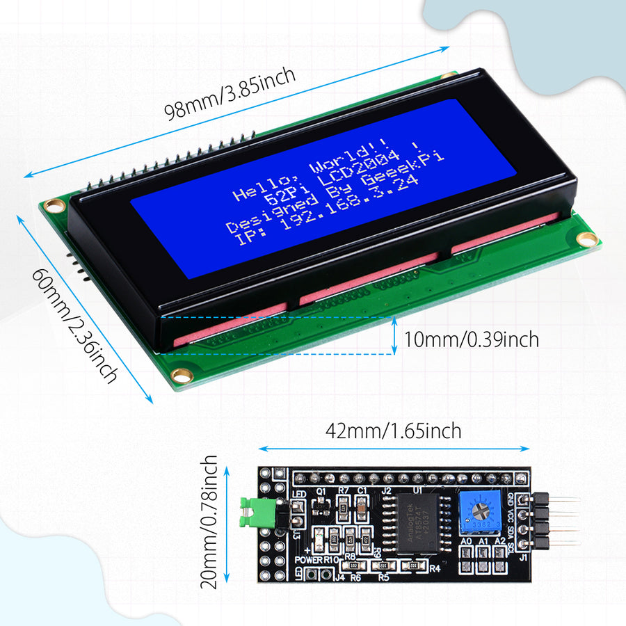 Youmile IIC/I2C/TWI Serial 2004 20x4 LCD Module Shield Display