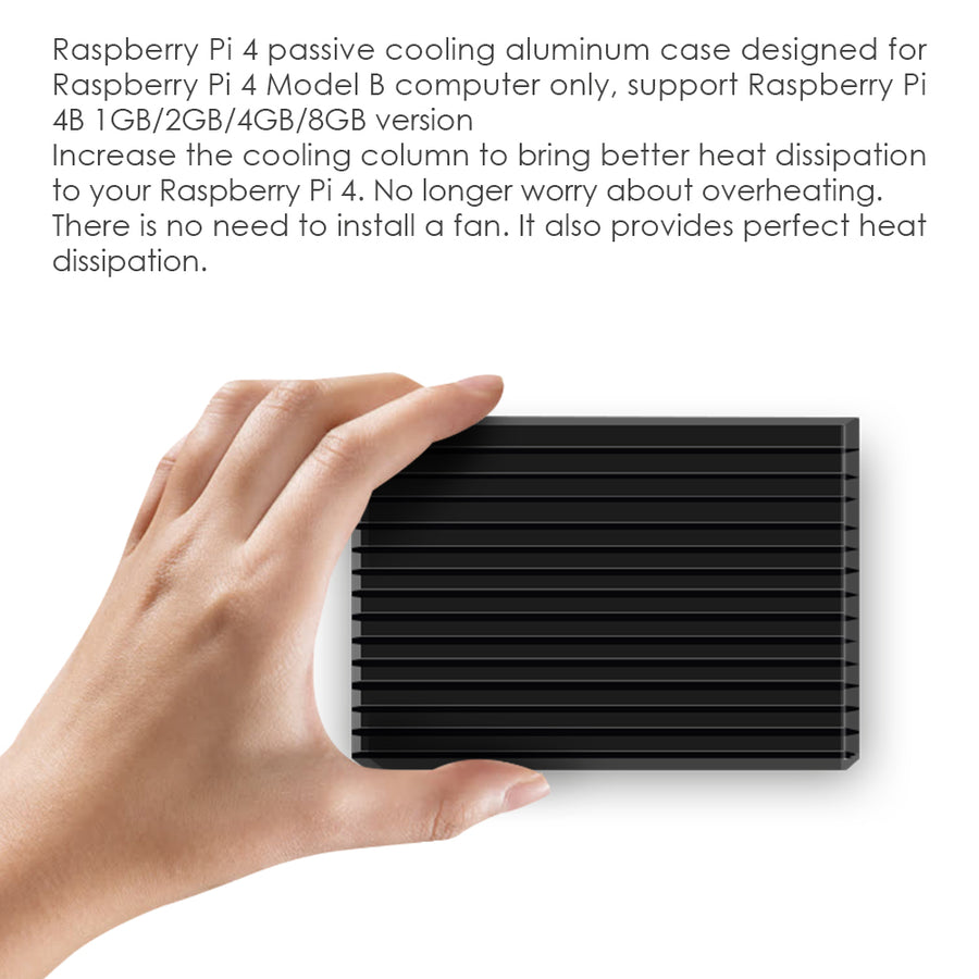 Raspberry Pi4 Model B Metal Enclosure Box Aluminum Case with Self