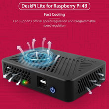 DeskPi Lite Case for Raspberry Pi 4B, with Power Button/Heatsink/PWM Fan, Power Supply 32/64GB Card, 4K HDMI Cable