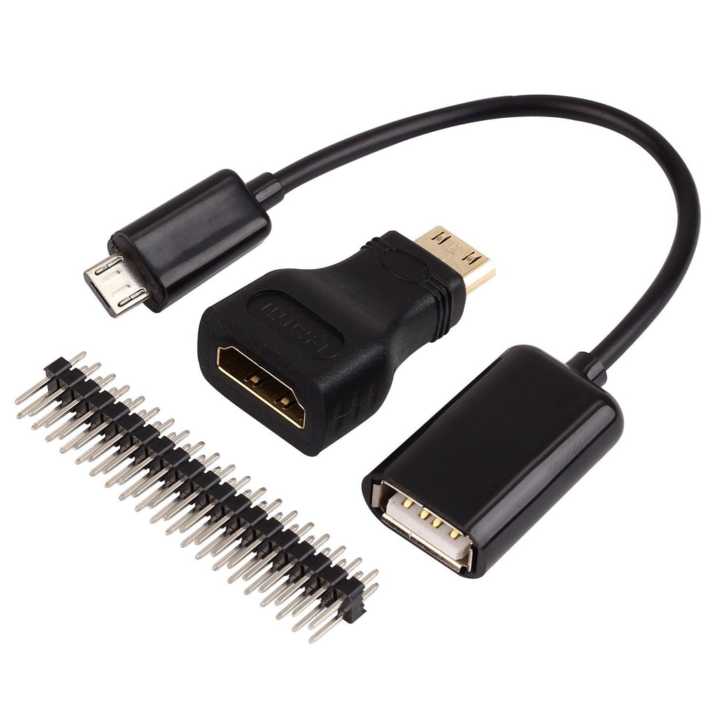 Accessory Kit 20Pin GPIO Header, Heatsink, OTG Cable, HDMI Adapter, ON ...