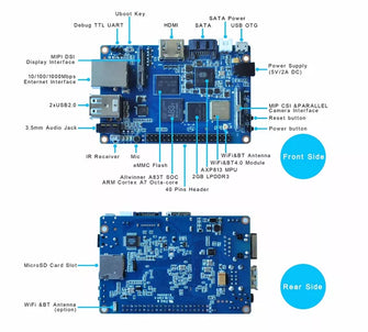 Banana Pi BPI-M3 Allwinner A83T Octa-core Cortex-A7 2GB LPDDR3 8GB eMMC With WiFi BT Support SD-Card SATA 2.0 MIPI DSI CSI IR