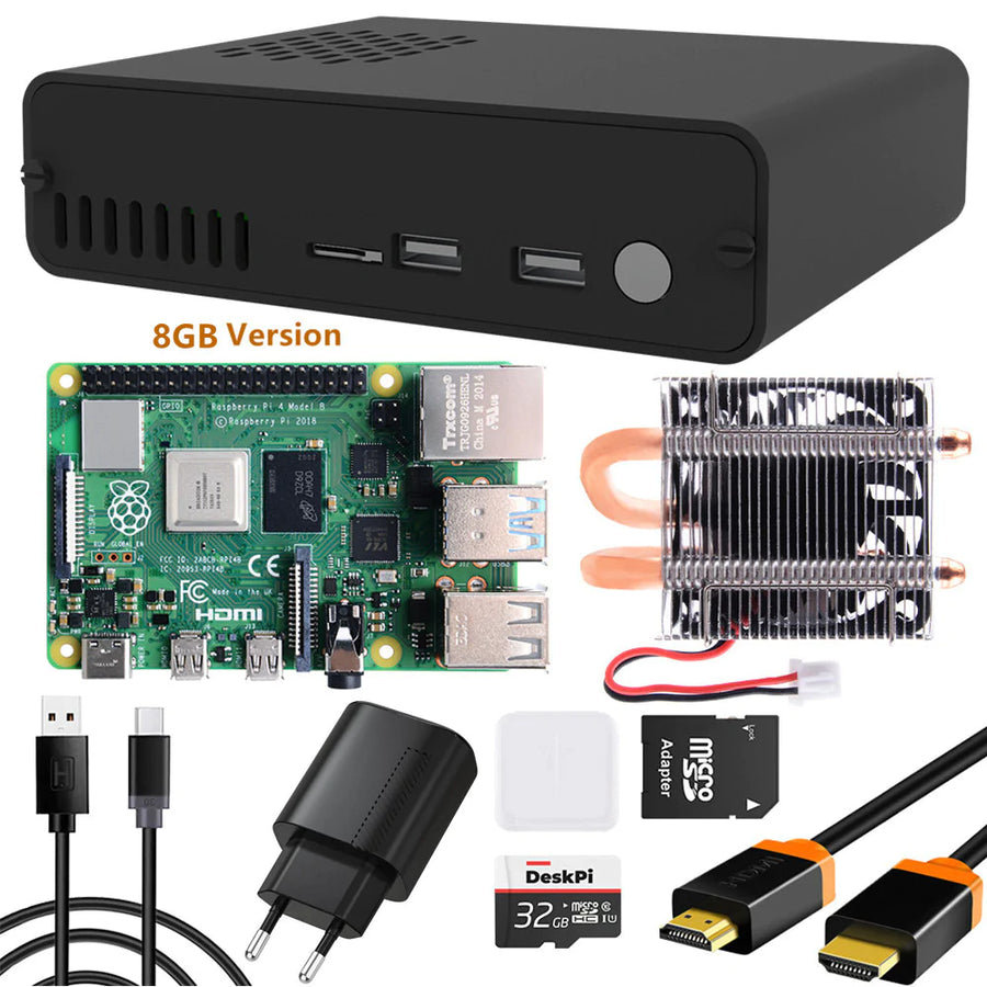 DeskPi Pro V2 ケース + Raspberry Pi 4 + SSD DeskPi Pro V2.0 Aluminum Case for Raspberry Pi 4-with ICE