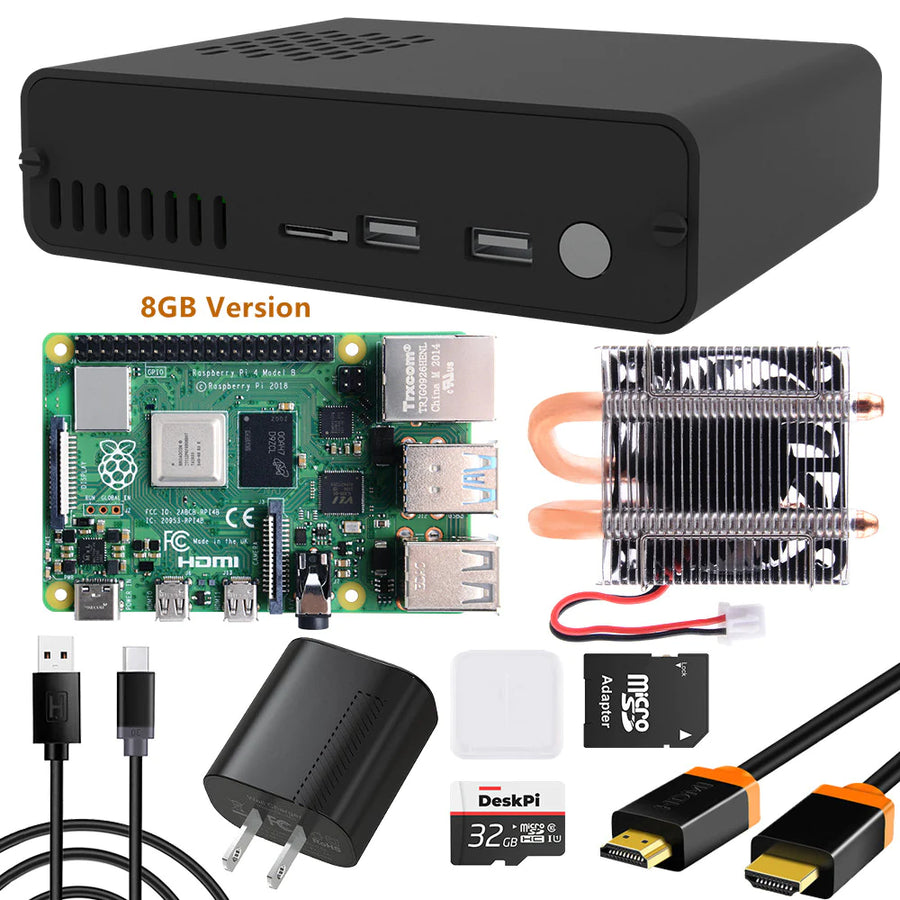 DeskPi Pro V2.0 Aluminum Case for Raspberry Pi 4-with ICE