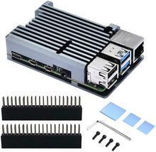 Aluminum Alloy CNC Armor Case 40 Pin Header Gray/Black Passive Cooling Metal Enclosure for Raspberry Pi 4B