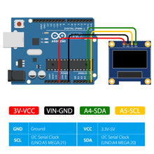 52Pi OLED Display Module I2C IIC 128X64 Pixel 0.96 Inch Display Module Yellow Blue Two-Color Display Compatible with Raspberry Pi Arduino 51 Series MCU STM32 R3 and Mega