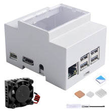 52Pi ABS Electrical Box Cooling Fan Heatsink Screwdriver Protective Case White Enclosure for Raspberry Pi 4 B/3 B+/3B