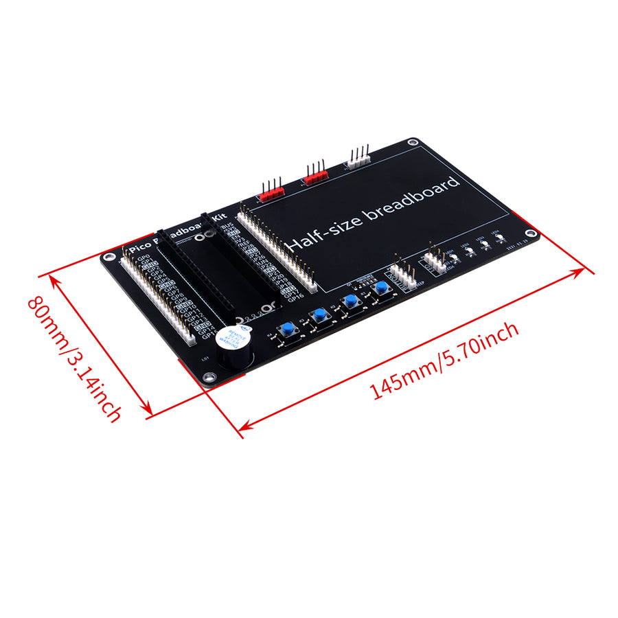 52Pi Breakout Kit Built-In LED lights Buttons Buzzer Half-size