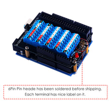 52Pi Screw Terminal Hat For Arduino UNO Development Board With Copper Pillar Screw Nut Label Marker Pre-soldered ICSP Pin Header