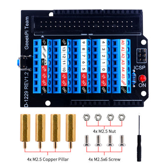 Arduino Components Screw 52Pi Screw Terminal Hat For Arduino UNO Development Board With Copper ...