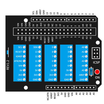 Screw Terminal Hat For Arduino UNO Development Board With Copper Pillar Screw Nut Label Marker Pre-soldered ICSP Pin Header