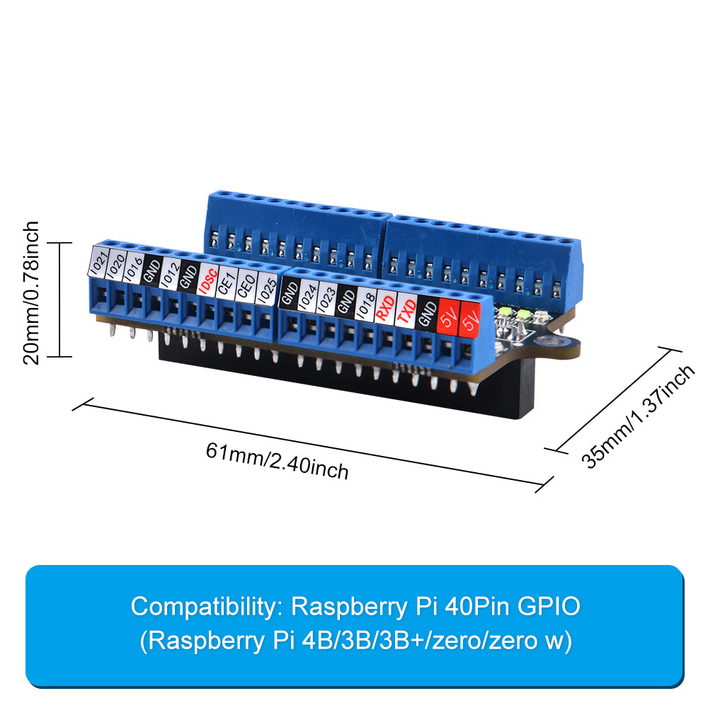 52Pi Micro GPIO Terminal Block Breakout Board Module for Raspberry Pi ...