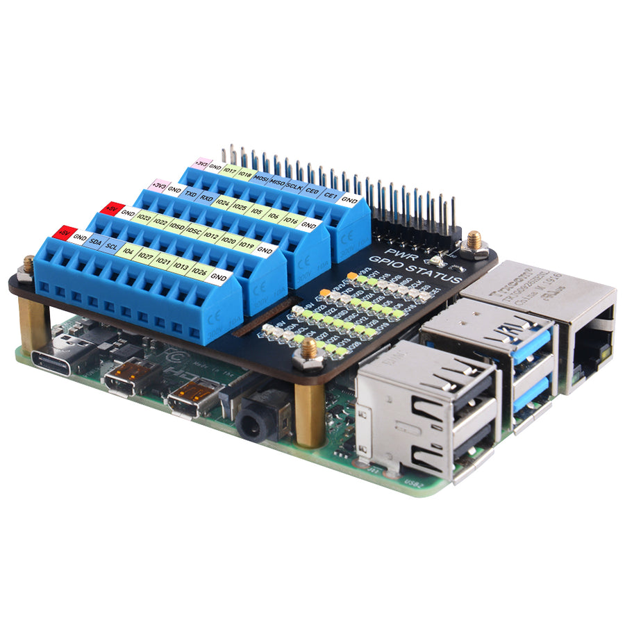 52Pi GPIO Screw Terminal Block Breakout Board HAT for Raspberry Pi