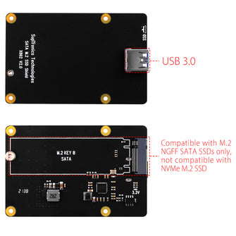 X862 V2.0 M.2 NGFF SATA SSD Storage Expansion Board with USB 3.1 Connection Support Key-B 2280 SSD for Raspberry Pi 4