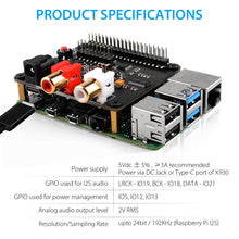 52Pi X930 Bluetooth 5.0 HiFi DAC HAT Supports Safe Reboot, Safe Shutdown & Full Poweroff from Software