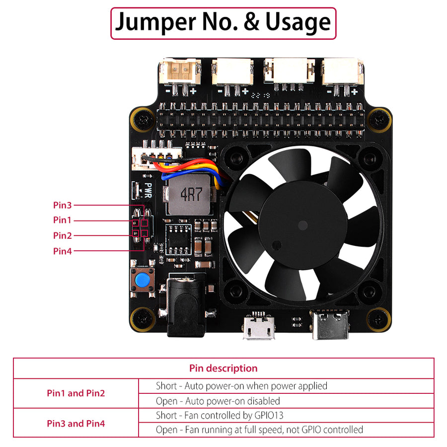 52Pi X735 V3.0 with Safe Shutdown & PMW Cooling Fan Expansion