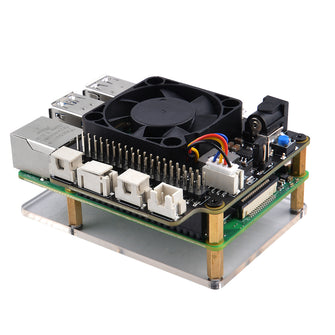 X735 V3.0 with Safe Shutdown & PMW Cooling Fan Expansion Board,Acrylic Plate for Raspberry Pi 4 Model B