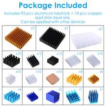52Pi 102pcs Heatsink Aluminum Copper for Raspberry Pi 4/3B+/3B/B+/B/A 3D Printers Stepper Motor Module PC Chipset DIY LED Device