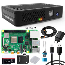 DeskPi Lite Case for Raspberry Pi 4B, with Power Button/Heatsink/PWM Fan, Power Supply 32/64GB Card, 4K HDMI Cable