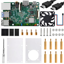 52Pi Rock Pi 4 Model SE Starter Kit with Rock Pi 4 SE 4GB Single Board Computer, Rock Pi 4 SE Case, Rock Pi 4 SE 4007 PWM Fan with Speed Control and Rock Pi 4 SE Heatsinks