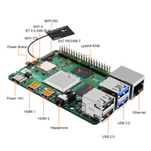 52Pi ROCK 4 Model C+ 4GB Single Board Computer Rockchip RK3399-T Arm Cortex-A72 + Cortex-A53