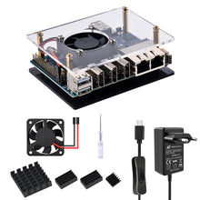 52Pi Orange Pi 5 Plus Acrylic Case Transparent Shell with Fan Power Supply Heatsink