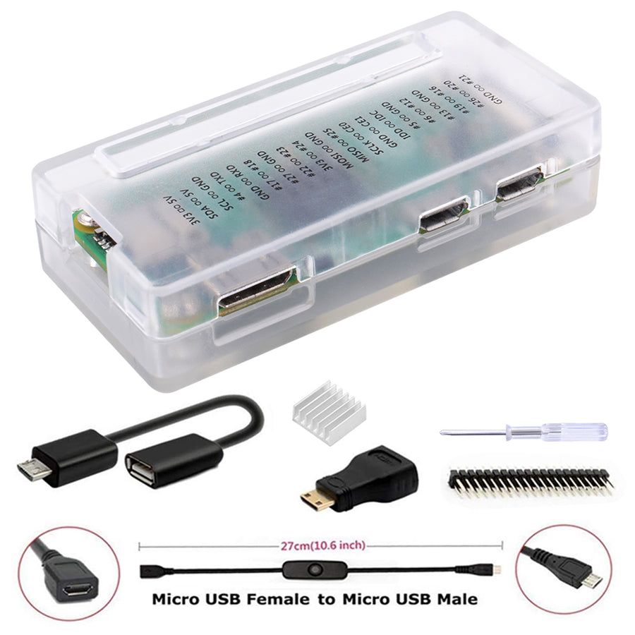 52Pi Raspberry Pi Zero 2 W/Zero W Case, 7 in 1 Basic Starter Kit