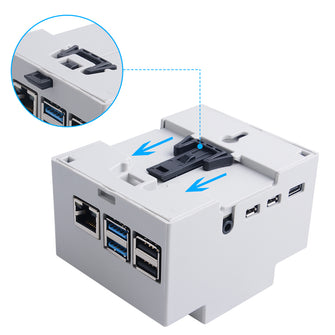 ABS Electrical Box Cooling Fan Heatsink Screwdriver Protective Case White Enclosure for Raspberry Pi 4 B/3 B+/3B