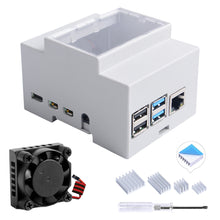 52Pi ABS Electrical Box Cooling Fan Heatsink Screwdriver Protective Case White Enclosure for Raspberry Pi 4 B/3 B+/3B