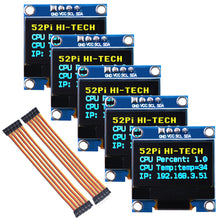 52Pi OLED Display Module I2C IIC 128X64 Pixel 0.96 Inch Display Module Yellow Blue Two-Color Display Compatible with Raspberry Pi Arduino 51 Series MCU STM32 R3 and Mega