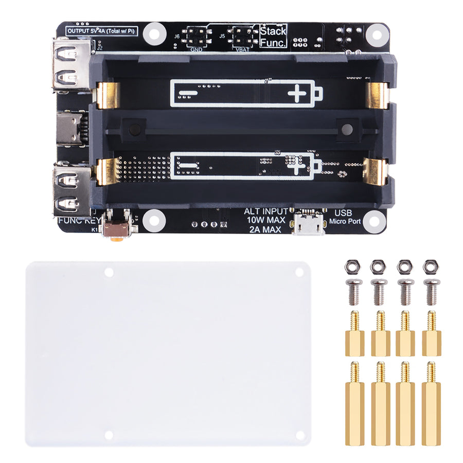 52Pi UPS Board With RTC & Coulometer for Raspberry Pi 4B/3B+/3B