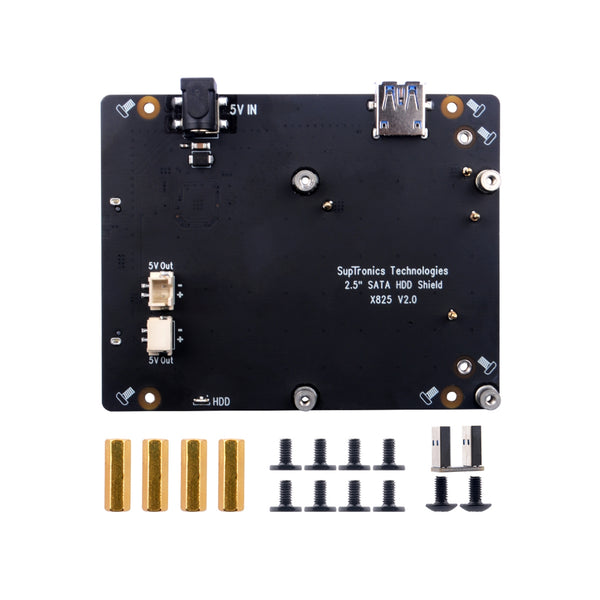 52Pi X825 2.5 inch SATA HDD/SSD Storage Expansion Board, X825 USB3