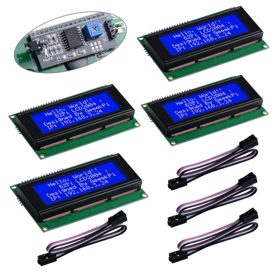 Pci Intercom 20x4 Character LCD Display Module – Yellow Backlight, I2C ...