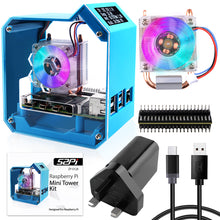 52Pi ABS Mini Tower RGB Cooling Fan With 0.96 OLED Screen Case Kit for Raspberry Pi 4B