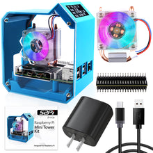 52Pi ABS Mini Tower RGB Cooling Fan With 0.96 OLED Screen Case Kit for Raspberry Pi 4B