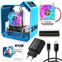 52Pi ABS Mini Tower RGB Cooling Fan With 0.96 OLED Screen Case Kit for Raspberry Pi 4B