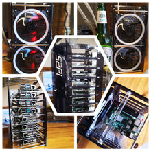 52Pi Rack Tower Acrylic Cluster Case (8 Layer) LED RGB Light Large Cooling Fan For Raspberry Pi / Jetson Nano