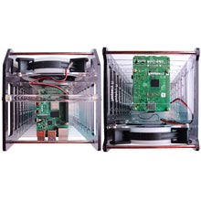 52Pi Rack Tower Acrylic Cluster Case (8 Layer) LED RGB Light Large Cooling Fan For Raspberry Pi / Jetson Nano