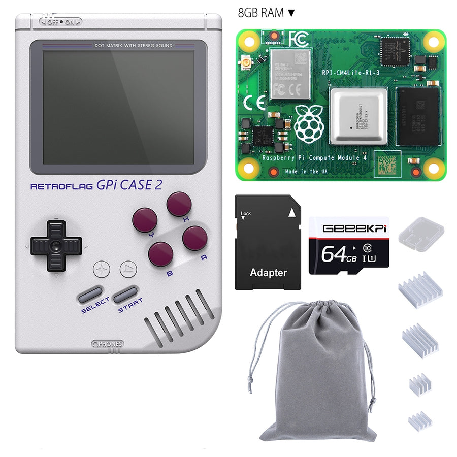 Retroflag GPi CASE 2 for Raspberry Pi CM4, with 3.0” LCD and 4000mAh L –  52Pi Store