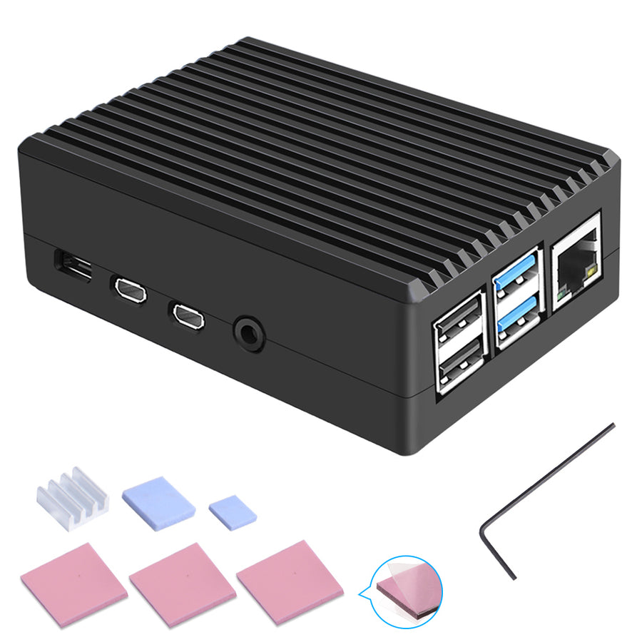 Raspberry Pi4 Model B Metal Enclosure Box Aluminum Case with Self