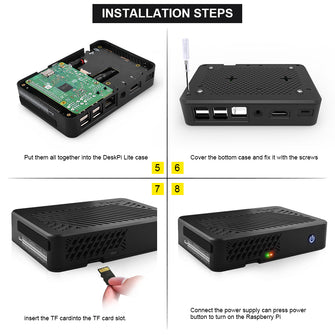 DeskPi Lite for Raspberry Pi 3B/3B+, With Power Button/ Heatsink with PWM Fan