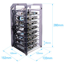 Rack Tower Acrylic Cluster Case (8 Layer) LED RGB Light Large Cooling Fan For Raspberry Pi / Jetson Nano