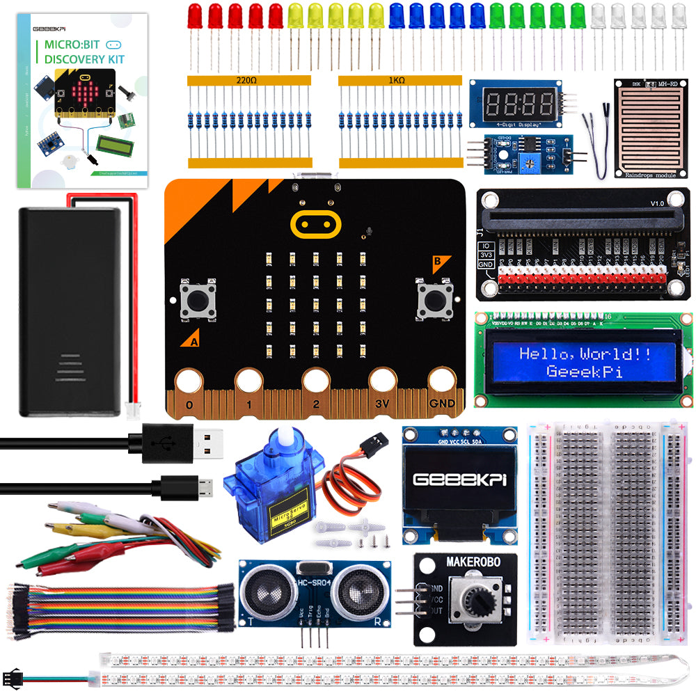 52Pi BBC Micro:bit Basic Starter Kit (V2 Included), Blocks and Python ...