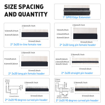 52Pi 13pcs Raspberry Pi GPIO Header GPIO Edge Extension Single Row Fem ...