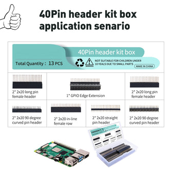 13pcs Raspberry Pi GPIO Header GPIO Edge Extension Single Row Female Connector Strip For 40Pin Tinker board Jetson Nano