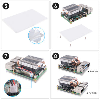 Low-profile ICE Tower Silent Cooler Cooling Fan for Raspberry Pi 4B/3B+/3B