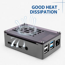 Raspberry Pi 4 Model B Aluminum Brick Case Black Enlosure Shell with 4010 Low-Profile Ice Tower Cooling Fan for RPI 4B