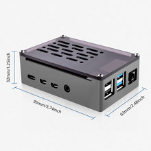 52Pi Raspberry Pi 4 Model B Aluminum Brick Case Black Enlosure Shell with 4010 Low-Profile Ice Tower Cooling Fan for RPI 4B