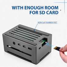 52Pi Raspberry Pi 4 Model B Aluminum Brick Case Black Enlosure Shell with 4010 Low-Profile Ice Tower Cooling Fan for RPI 4B